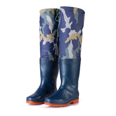 JCWGLY Camo Hip Waders for Men Women, PVC Waterproof Lightweight Wader Boots Fishing Boots, Anti Slip and Sturdy(8.5)