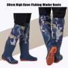 JCWGLY Outdoor Fishing Boots Hip Waders for Men Women, 60cm High Knee Wader Boots Waterproof Lightweight for Fishing Hunting(10.5) view 2