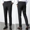 Maiyifu-GJ Men's Slim Stretch Striped Dress Pants Casual Business Formal Suit Pant Elastic Waist Skinny Flat Front Trousers (Black,33) view 3