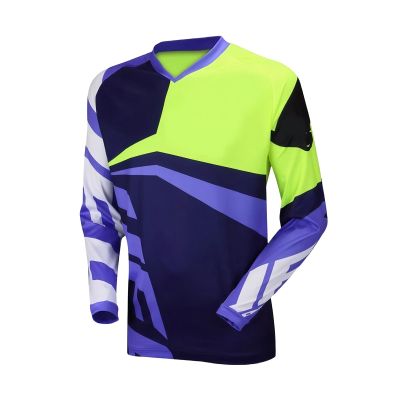 CGJSY Men's Cycling Jersey Quick-Dry Off-Road Mountain Bike Outdoor Bicycle Clothes Long Sleeve Bicycle Clothing Bike Shirt Motorcycle(Purple,Medium)