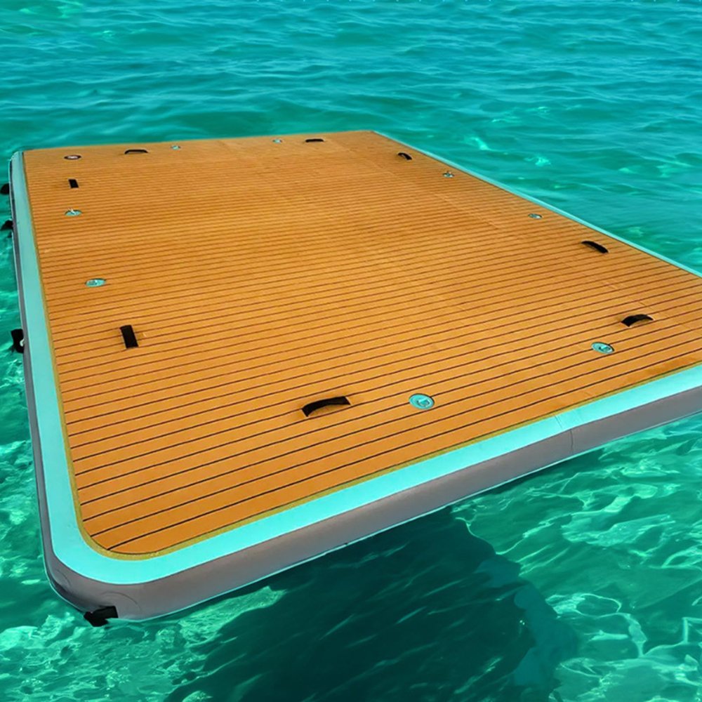 YJFEDCC PVC Inflatable Water Floating Bed, Inflatable Floating Board with EVA Non-Slip Pad, Inflatable Floating Row Floating Platform Inflatable Pad,2.5 * 3m/8.2 * 9.8ft