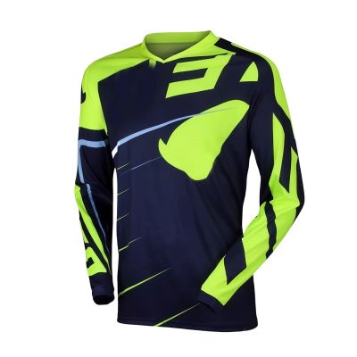 CGJSY Men's Cycling Jersey Quick-Dry Off-Road Mountain Bike Outdoor Bicycle Clothes Long Sleeve Bicycle Clothing Bike Shirt Motorcycle(Green-2,Small)