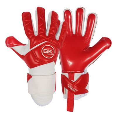 GK Saver Football Goalkeeper Goalie Gloves |Anti-Slip Grip Palms |Alpha Series |Goalkeeping GK Gloves Size 6 to 11 (Alpha Red A2, 6)