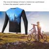 CGJSY Men's Cycling Jersey Quick-Dry Off-Road Mountain Bike Outdoor Bicycle Clothes Long Sleeve Bicycle Clothing Bike Shirt Motorcycle(Blue-1,5X-Large) view 2