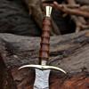 38-Inch Viking Sword with Scabbard  Handmade Damascus Steel Blade  Full Tang Norse Style  Uhtred-Inspired Medieval Sword Replica(WCS-MED) view 2