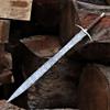 38-Inch Viking Sword with Scabbard  Handmade Damascus Steel Blade  Full Tang Norse Style  Uhtred-Inspired Medieval Sword Replica(WCS-MED) view 3