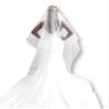 NineFit Basics Pearl Wedding Veil with Blusher 9 feet, 2 Tiar Bridal Veil with Pearls, Wedding Long Veil, White Ivory Cathedral Veil (White) view 1