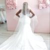 NineFit Basics Pearl Wedding Veil with Blusher 9 feet, 2 Tiar Bridal Veil with Pearls, Wedding Long Veil, White Ivory Cathedral Veil (White) view 2
