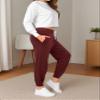Hrbtens Women Baggy Sweatpants with Pockets Lounge Womens Pajams Pants Female Trouser Wine Red view 2