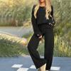 2 Piece Outfits Womens Sweatsuits Casual Long Sleeve Pullover Tops and Wide Leg Pant Lounge Sets Loose Fit Tracksuits view 2