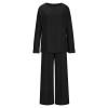 2 Piece Outfits Womens Sweatsuits Casual Long Sleeve Pullover Tops and Wide Leg Pant Lounge Sets Loose Fit Tracksuits view 4