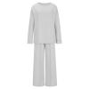 2 Piece Outfits Womens Sweatsuits Casual Long Sleeve Pullover Tops and Wide Leg Pant Lounge Sets Loose Fit Tracksuits view 4