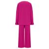 2 Piece Outfits Womens Sweatsuits Casual Long Sleeve Pullover Tops and Wide Leg Pant Lounge Sets Loose Fit Tracksuits view 3