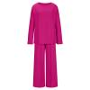 2 Piece Outfits Womens Sweatsuits Casual Long Sleeve Pullover Tops and Wide Leg Pant Lounge Sets Loose Fit Tracksuits view 4