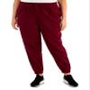 Ideology ID Plus Size Solid Fleece Jogger Pants Malbec 1X view 1