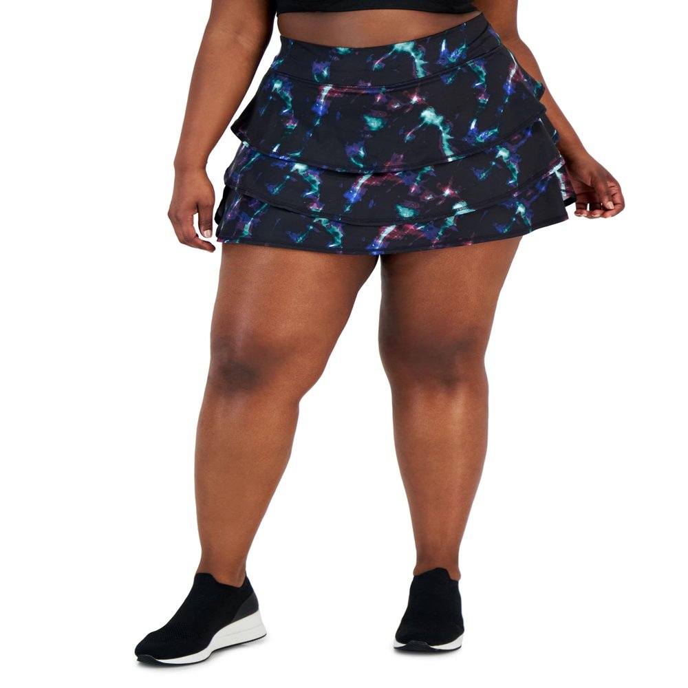 Ideology ID Plus Size Printed Celestial Sky Flouncy Skort Celestial Sky 3X