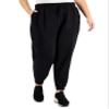 Ideology ID Plus Size Solid Fleece Jogger Pants Deep Black 3X view 1