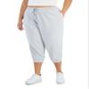 Ideology ID Performance Plus Size Cropped Jogger Pants Grey Whisper Heather 4X view 1