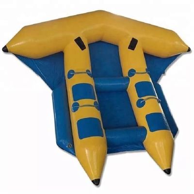 BOZHOUYUPIN 2-4 Rider Commercial Inflatable Fly Fish Towable Banana Boat Tube for Beach Game, as picture show