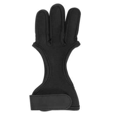 PATIKIL Archery Glove, Leather 3 Finger Protector Guard Archery Shooting Gloves for Youth Adult Men Women Beginner Hunting, Black, Large Size
