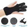 PATIKIL Archery Glove, Leather 3 Finger Protector Guard Archery Shooting Gloves for Youth Adult Men Women Beginner Hunting, Black, Large Size view 3