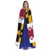 QASNLU Maryland State Flag print Halloween hooded cape decoration cape costumes for witches, Mardi Gras, Christmas view 2