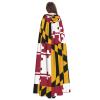 QASNLU Maryland State Flag print Halloween hooded cape decoration cape costumes for witches, Mardi Gras, Christmas view 4