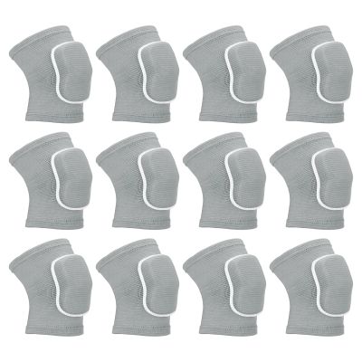 PATIKIL S Size Protective Knee Pads, 6 Pairs Sponge Volleyball Knee Pads Breathable Dance Knee Pads Brace for Women Men Football Basketball Workout, Grey