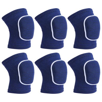 PATIKIL M Size Protective Knee Pads, 3 Pairs Sponge Volleyball Knee Pads Breathable Dance Knee Pads Brace for Women Men Football Basketball Workout, Blue