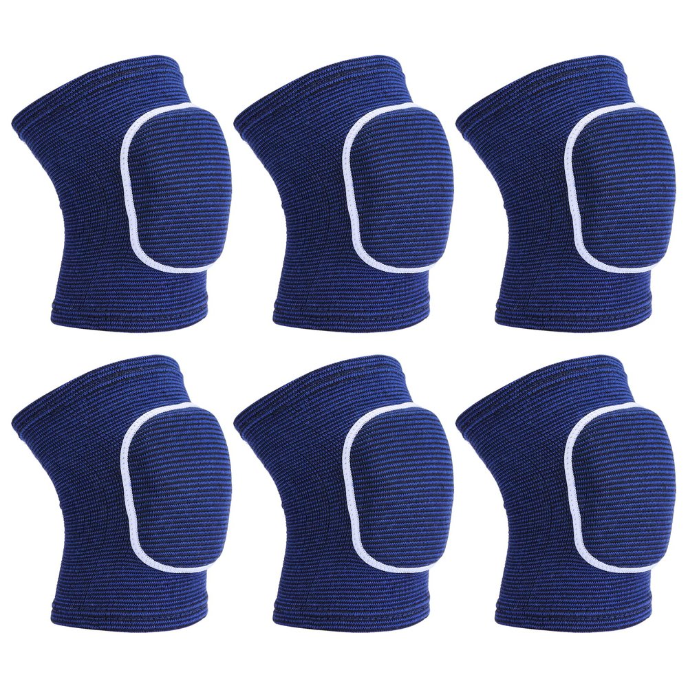 PATIKIL M Size Protective Knee Pads, 3 Pairs Sponge Volleyball Knee Pads Breathable Dance Knee Pads Brace for Women Men Football Basketball Workout, Blue