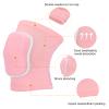 PATIKIL L Size Protective Knee Pads, 3 Pairs Sponge Volleyball Knee Pads Breathable Dance Knee Pads Brace for Women Men Football Basketball Workout, Pink view 2