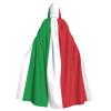 QASNLU Italian flag print Halloween hooded cape decoration cape costumes for witches, Mardi Gras, Christmas, Black view 1