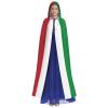 QASNLU Italian flag print Halloween hooded cape decoration cape costumes for witches, Mardi Gras, Christmas, Black view 2