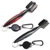 2 Pack Golf Club Brush and Club Groove Cleaning Brush Nylon Steel Wire Double-Sided Golf Cleaning Brush, This is a Must-Have Golf Accessory for Golf Enthusiasts (Red + Black)