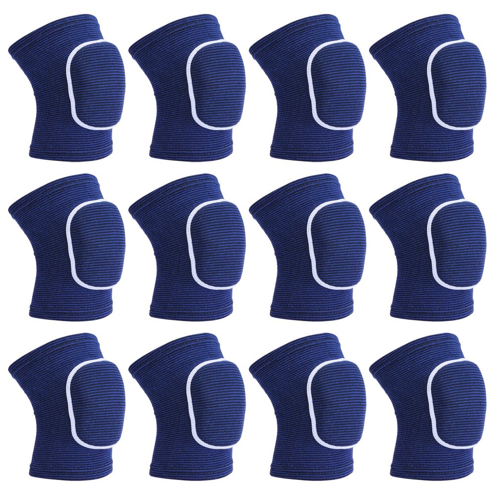 PATIKIL L Size Protective Knee Pads, 6 Pairs Sponge Volleyball Knee Pads Breathable Dance Knee Pads Brace for Women Men Football Basketball Workout, Blue