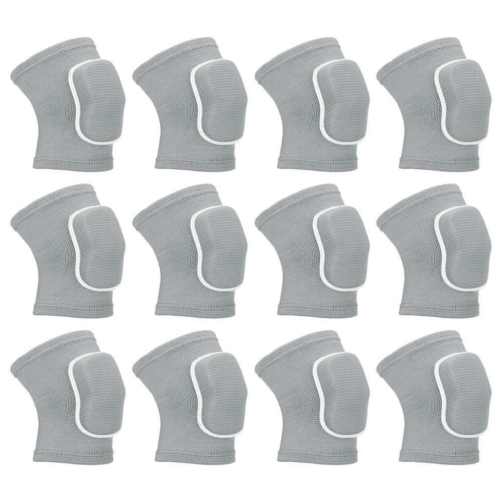 PATIKIL M Size Protective Knee Pads, 6 Pairs Sponge Volleyball Knee Pads Breathable Dance Knee Pads Brace for Women Men Football Basketball Workout, Grey