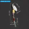 PATIKIL Fishing Lures Spinnerbait, 5 Pack Trout Lures Rooster Tail Fishing Lures Single Hook Trout Spinners 1/5 oz with Tackle Boxes for Freshwater Saltwater Fishing, Silver Tone view 2