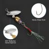 PATIKIL Fishing Lures Spinnerbait, 5 Pack Trout Lures Rooster Tail Fishing Lures Single Hook Trout Spinners 1/5 oz with Tackle Boxes for Freshwater Saltwater Fishing, Silver Tone view 4