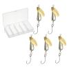 PATIKIL Fishing Spinners 1/4 oz, 5 Pack Single Hook Trout Lures Teardrop Fishing Lures Inline Spinner with Tackle Boxes for Freshwater Saltwater Fishing, Silver Tone view 1