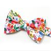 MACBANA Colorful Fun Pattern Pre-Tied Bow Tie Mens Floral Space Adjustable Bowtie F Pink Green Blue Floral01 view 4