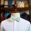 MACBANA Mens Cotton Floral Pre-tied Bowtie Flower Pattern Bow Tie for Wedding Groomsmen Party Sage Green view 3
