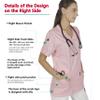 GUOER Women's V-Neck Scrub Top Unisex Scrubs Tops Rose-Pink-XS view 3