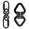 Aerial Silks Hardware Kit 30 KN Swing Swivel Aerial Yoga Hammock Rigging Aluminum Swivel Aerial Hoop Lyra Rotational Device Hanging Accessory (Black set 9) view 1