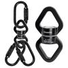 Aerial Silks Hardware Kit 30 KN Swing Swivel Aerial Yoga Hammock Rigging Aluminum Swivel Aerial Hoop Lyra Rotational Device Hanging Accessory (Black set 10)