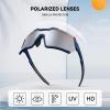POPOACTI Cycling Sports Sunglasses, Polarized UV400 Protection, Baseball Running Golf Cycling Fishing for Men Women Youth (Silver) view 3