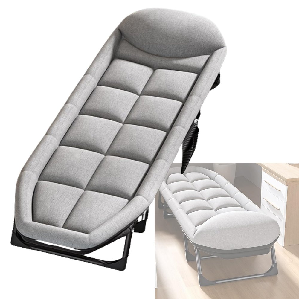 Foldable Bed with Mattress for Adults, Portable Outdoor Cot Heavy Duty Sleeping Bed with Adjustable 6 Position, Space Saving Fold Up Bed for Easy Storage(200 * 65 * 40cm)