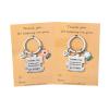 2Pcs Thank You keychain, Engraved Block Puzzle with Enameled Flower, Gifts for Friends, Coworkers, Heartwarming Therapist, Nurse Teacher Presents view 1
