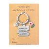 2Pcs Thank You keychain, Engraved Block Puzzle with Enameled Flower, Gifts for Friends, Coworkers, Heartwarming Therapist, Nurse Teacher Presents view 2