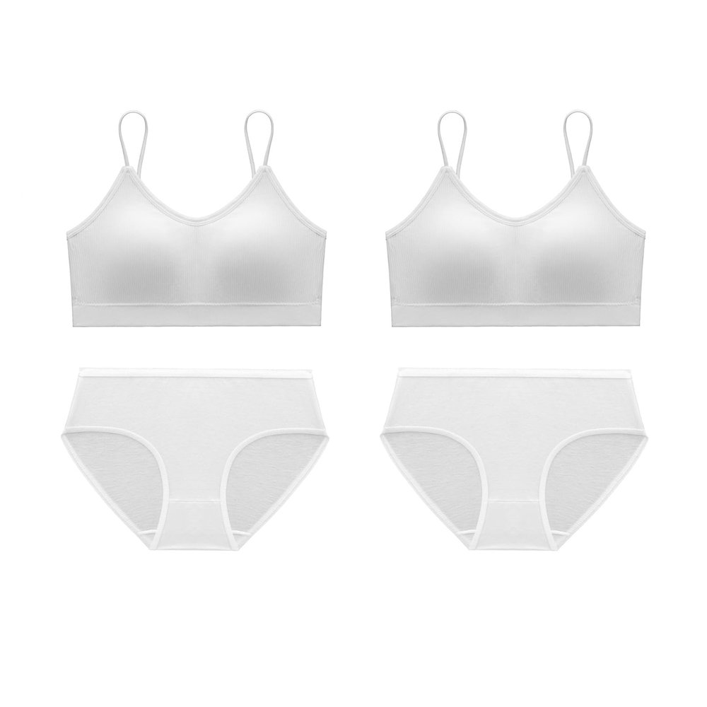 Fuzzleehi Womens Disposable Panties and Bras for Business Trip Travel Hotel Spa Hospital Stays Tanning Spa Salon Services Panties and bras White(4pcs/pk)