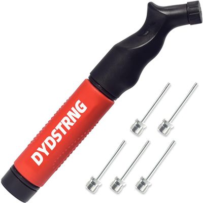 DYDSTRNG Portable Ball Pump with 5 Needles - Push-Pull Inflation System Ball Air Pump - Designed for Inflating Balls - Basketball, Volleyball, Soccer and Rugby Balls.